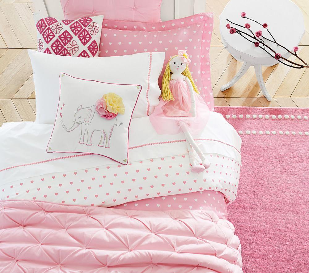 Organic Heart Sheet Set Single Pale Pink
